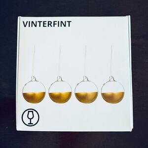 IKEA VINTERFINT Tree Ornament Bauble Clear Glass Gold 2 ¼" 105.812.01